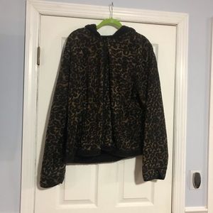 Fleeced animal print zip up jacket!